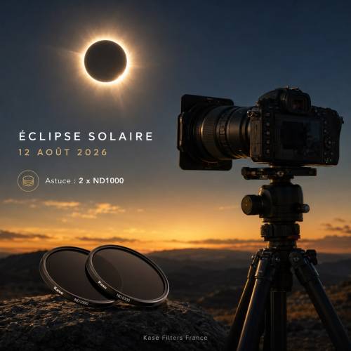 L’éclipse solaire du 12 août 2026 approche, et c’est le moment idéal pour commencer à préparer votre matériel. 😎
Le filtre ND100.000 est la solution la plus adaptée pour photographier ce type d’événement avec une très forte réduction de lumière.
📣 Nous avons du stock en boutique 👇🏼
https://www.kasefilters.fr/fr
C’est un filtre rare dans le sac de nombreux photographes, mais indispensable pour celles et ceux qui veulent anticiper ce rendez-vous dans les meilleures conditions.
Et pour celles et ceux qui disposent déjà d’un ou plusieurs filtres ND1000, on vous retrouve la semaine prochaine pour un tuto dédié autour des solutions possibles avec le matériel que vous avez déjà.
⚠️Restez prudents : ne regardez jamais le soleil directement ni à travers un viseur optique.⚠️
#kasefiltersglobal #kasefiltersfrance #solareclipse2026 #eclipsesolaire